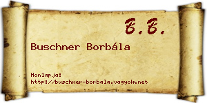 Buschner Borbála névjegykártya